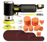 Aolawco 63 in 1 Compressed Air Orbital Sander Mini Polishing Machine Car Polisher Set, Eccentric Sander, Compressed Air Angle Grinder, Polishing Machine/Polisher with Sandpaper x 30 Sponge, 21 x