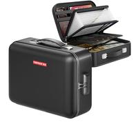 Aolawco High-end Business Fireproof Document Box, Hard Case Fire Proof Documents Storage Box with Lock, Portable Fire&Waterproof Resistant for Important Files, Laptops, Passports