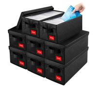 Aolawco Pack of 8 DVD Storage Box, 40*20*15 CM DVD Case Storage With lid, Container Holds 50 DVDs in Full Jewel Cases, 85 DVDs in Slim Cases, and 220 Discs in CD Sleeves, Organizer for CD & DVD- Black