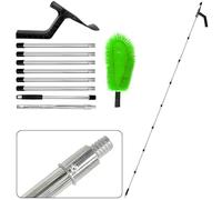 Aolawco Upgraded 320cm 2-in-1 Gutter Cleaning Tools with Gutter Brush & Leaf Shovel, Telescopic Gutter Cleaner with 8-Section Pole, Gutter Cleaner Suit for Bungalow, 2 Layer Terraced House