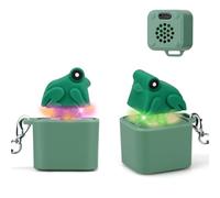 Aolcev 2PC Frog Keychain with Sound Keyboard Clicker Frog Fidget Toys with Colorful Light & Keyboard Click Fidget, Anxiety Relief Sensory Toy for Adults & Kids