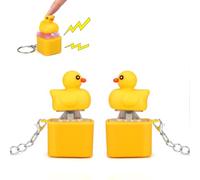 Aolcev 2PCS Duck Quacking Button Keychain Sound Fidget Toy for Adults Kids Rechargeable Anxiety Relief with Colourful Lights & Quacking Sound Portable Clicky for Office Travel Anti Stress Gifts
