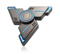 Aolcev Fidget Spinner Light Up Metal Fidget Toy Luminous Triangles Stainless Steel 3-5 Min Fast Bearing Spins Dark Hand Spinners for ADHD Stress Relief Desk Fidgets Toys Gifts for Kid Adults-Grey