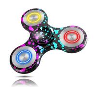 Aolcev Fidget Spinner Light Up Metal Fidget Toys Ultra Durable Stainless Steel Bearing High Speed Precision 4-10 Min Spins with Fluorescent Focus Anxiety Hand Fidget Spinners for Kids Adults-Colorful