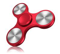 Aolcev Fidget Spinner Meatl Fidget Toy Hand Spinner for Kids Adults Stainless Steel 4-10 Minutes Fast Bearing Spins Hand Spinner Tri Finger Gyro Toy ADHD EDC Anxiety Stress Relief Fidget Toy-Red