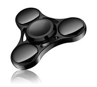 Aolcev Fidget Spinner Metal Fidget Toy Hand Spinner Stainless Steel 3-5 Minutes Fast Bearing Spins Hand Spinners Tri Finger Gyro Toy ADHD EDC Focus Anxiety Stress Relief Toys for Kids Adults-Black