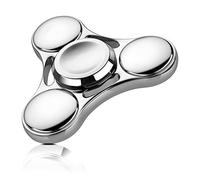 Aolcev Fidget Spinner Metal Fidget Toy Hand Spinner Stainless Steel 3-5 Minutes Fast Bearing Spins Hand Spinner Tri Finger Gyro Toy ADHD EDC Focus Anxiety Stress Relief Toys for Kids Adults-Silver