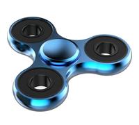 Aolcev Fidget Spinner Metal Fidget Toy Stainless Steel Fast Bearing 2-5 Minutes Spins Hand Spinner Tri Finger Gyro Toy EDC ADHD Focus Anxiety Stress Relief Toys Gifts for Kids Adults-Blue