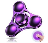 Aolcev Fidget Spinner Metal Toy Ultra Durable Toys Stainless Steel Bearing High Speed 3-5 Min Precision Brass Finger Spinner EDC ADHD Stress Relief Anxiety Hand Fidget Spinners for Kids Adult-Purple