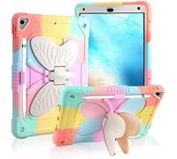 Aolcev for iPad 6th/5th Generation Case Kids Girls iPad Air 2/ iPad Pro 9.7 Inch Case with Pencil Holder Butterfly Wing Stand Heavy Duty Shockproof Rugged Protective Cover for iPad 9.7 Inch-Colourful