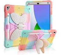 Aolcev for iPad 9th/8th/7th Generation Case for Kids Girls 10.2 Inch with Pencil Holder Butterfly Wing Stand Heavy Duty Rugged Shockproof Protective Cover for iPad 9th 8th 7th Gen Case(2021/2020/2019)