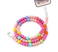 Aolcev for iPhone Charger Cable 1M [MFi Certified] 66W 3A Fast Charger Beaded Phone Charging Cord Pearl Lighting Cable for iPhone 14 13 12 11 Pro Max XS XR X 8 7 6 Plus SE/iPad-Colorful Pink