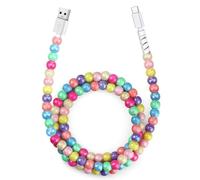 Aolcev USB C Charger Cable 1m 66W [MFi Certified] Type C Cable Fast Charging Beaded Phone Charger Cute Pearl USB to USB C Cables for iPhone 17/16 Pro Max, Samsung Galaxy S25 Ultra, iPad 11th-Colorful