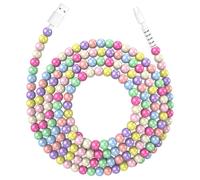 Aolcev USB C Charger Cable 2m 66W [MFi Certified] Type C Cable Fast Charging Beaded Phone Charger Cute Pearl USB to USB C Cables for iPhone 17/16 Pro Max, Samsung Galaxy S25 Ultra, iPad 11th-Colorful