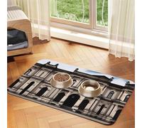 aOld Architecture Pet Absorbent Leather Non-Slip Feeding Mat 30x45cm, Quick Drying, Waterproof, Washable Bowl Mat