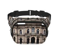 aOld Architecture Square Double-Layer Waist Bag for Outdoor Activities Such as Sports, Travel, Hiking, Cycling