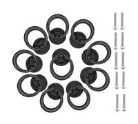 Aoleegatt 10pcs Antique Bronze/Black Furniture Ring Pull Knob Drawer Round Drop Knob W/Screw Cabinet Cupboard Door Handle for Wooden Box(Black)