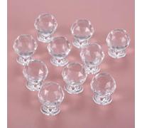 Aoleegatt 10Pcs Clear Crystal Glass Diamond Door Pull Handle Transparent Acrylic Knobs Kitchen Cabinet Drawer Knob Home Decor(Model D)