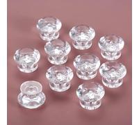 Aoleegatt 10Pcs Clear Crystal Glass Diamond Door Pull Handle Transparent Acrylic Knobs Kitchen Cabinet Drawer Knob Home Decor(Model B)