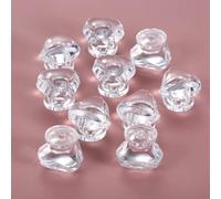 Aoleegatt 10Pcs Clear Crystal Glass Diamond Door Pull Handle Transparent Acrylic Knobs Kitchen Cabinet Drawer Knob Home Decor(Model A)