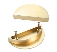 Aoleegatt 1Pair Semicircular Pull Handles w/Screws Aluminium Alloy Brushed Golden Semicircle Decorative Cupboard Door Cabinet Drawer Knob