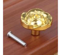 Aoleegatt 1Pc 31 * 27mm Furniture Handle Rose Knobs Cabinet Handles Door Cupboard Drawer Kitchen Pull Furniture Hardware Antique Bronze/Gold(Gold)