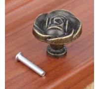 Aoleegatt 1Pc 31 * 27mm Furniture Handle Rose Knobs Cabinet Handles Door Cupboard Drawer Kitchen Pull Furniture Hardware Antique Bronze/Gold(Antique Bronze)