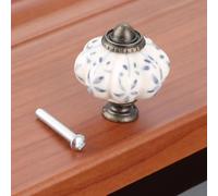 Aoleegatt 1Pc 38 * 33mm 43 * 41mm Retro Pumpkin Cabinet Knob Furniture Handles Ceramic Door Knobs Wardrobe Drawer Cupboard Kitchen Pull Handle(E 38x33mm)