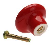 Aoleegatt 1Pc Ceramic Handles and Knobs Candy Color Round Furniture Door Knob Kitchen Wardrobe Drawer Cabinet Closet Cupboard Pulls Handle(red)
