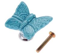 Aoleegatt 1Pc Creative Butterfly Furniture Door Pulls Handle Ceramic+Zinc Alloy Child Room Cupboard Drawer Kitchen Cabinet Knobs & Handles(E)