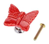 Aoleegatt 1Pc Creative Butterfly Furniture Door Pulls Handle Ceramic+Zinc Alloy Child Room Cupboard Drawer Kitchen Cabinet Knobs & Handles(A)