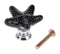 Aoleegatt 1Pc Creative Starfish Furniture Door Pull Handle Ceramic+Zinc Alloy Child Room Cupboard Drawer Kitchen Cabinet Knobs and Handles(C)