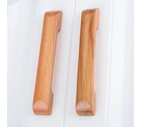 Aoleegatt 1Pc Solid Wooden Cabinet Knob and Handle Door Drawer Wood Pull Handle 64-128MM Kitchen Cabinet Furniture HandleKnobs(L 96mm Distance)