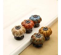 Aoleegatt 1pcs Multi-Color Ceramics Pumpkin Knobs Furniture Small Door Drawer Wardrobe Kitchen Cabinets Cupboard Dresser Handles Pull Knob(Style 5)