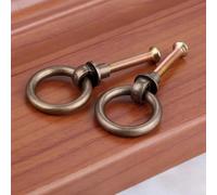 Aoleegatt 2 Pcs 20/25/30/35mm Vintage Jewelry Box Ring Knobs Furniture Cabinet Cupboard Wardrobe Door Pulls Handle Brass/Antique Bronze(25mm D)