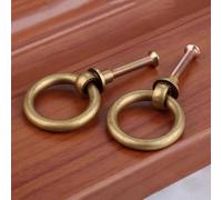 Aoleegatt 2 Pcs 20/25/30/35mm Vintage Jewelry Box Ring Knobs Furniture Cabinet Cupboard Wardrobe Door Pulls Handle Brass/Antique Bronze(30mm F)