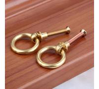 Aoleegatt 2 Pcs 20/25/30/35mm Vintage Jewelry Box Ring Knobs Furniture Cabinet Cupboard Wardrobe Door Pulls Handle Brass/Antique Bronze(25mm C)