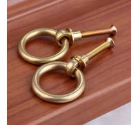 Aoleegatt 2 Pcs 20/25/30/35mm Vintage Jewelry Box Ring Knobs Furniture Cabinet Cupboard Wardrobe Door Pulls Handle Brass/Antique Bronze(30mm E)