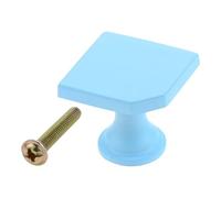 Aoleegatt 28mm Square Kitchen Cabinet Knobs w/Screw Zinc Alloy Furniture Knob for Kids Room Home Decor Cupboard Door Pulls Handle Hardware(Blue)