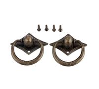 Aoleegatt 2pcs Antique Antique Handle knob Vintage Furniture Cabinet Knobs and Handles Kitchen Drawer Cupboard Ring Pull Handles w/Screw(A)