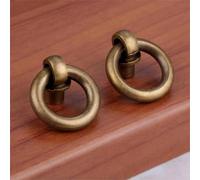 Aoleegatt 2Pcs Antique Drawer Cabinet Door Kitchen Pull Handle Knob Vintage Brass Jewelry Box Ring Knobs Furniture Hardware 20/25/30/35mm(20mm B)