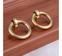 Aoleegatt 2Pcs Antique Drawer Cabinet Door Kitchen Pull Handle Knob Vintage Brass Jewelry Box Ring Knobs Furniture Hardware 20/25/30/35mm(30mm E)