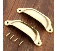 Aoleegatt 2PCS Chinese Retro Kitchen Drawer Cabinet Door Handle Furniture Knobs Hardware Cupboard Antique Shell Pull Handle 98MM(Gold)