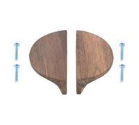 Aoleegatt 2Pcs/Set Semicircle Wooden Cabinet Drawer Knobs with Screws Wardrobes Handle Children's Room Furniture Hardware Wood Door Pulls(Color B)