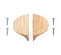 Aoleegatt 2Pcs/Set Semicircle Wooden Cabinet Drawer Knobs with Screws Wardrobes Handle Children's Room Furniture Hardware Wood Door Pulls(Color A)