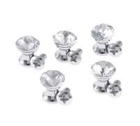 Aoleegatt 5Pcs 12 * 15mm Crystal Glass Cupboard Cabinet Pull Handles Round Dresser Drawer Chest Box Wardrobe Closet Door Knobs Home Hardware