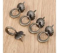 Aoleegatt 5Pcs Antique Bronze Vintage Cabinet Knobs and Handles Pull Kitchen Drawer Cupboard Ring Pull Handles Pin Knob Furniture Hardware(19x22mm)