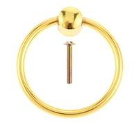 Aoleegatt 62mm Dia Drawer Cabinet Ring Knob Single Hole Pull Ring Wardrobe Door Handle w/Screw Furniture Hardware Home Decor Silver/Gold(Gold)
