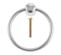 Aoleegatt 62mm Dia Drawer Cabinet Ring Knob Single Hole Pull Ring Wardrobe Door Handle w/Screw Furniture Hardware Home Decor Silver/Gold(Silver)
