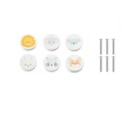 Aoleegatt 6Pcs Round Wooden Knobs Cute Animal Cabinet Drawer Wardrobe Knobs for Children's Room Cabinet Drawer Handle Furniture Hardware(1Set)